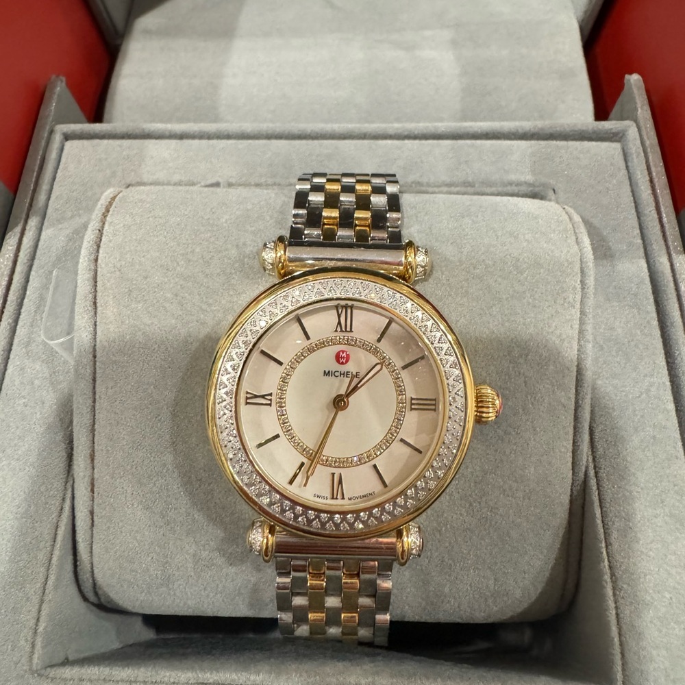 MICHELE Two-Tone Gold and Silver Women's Watch